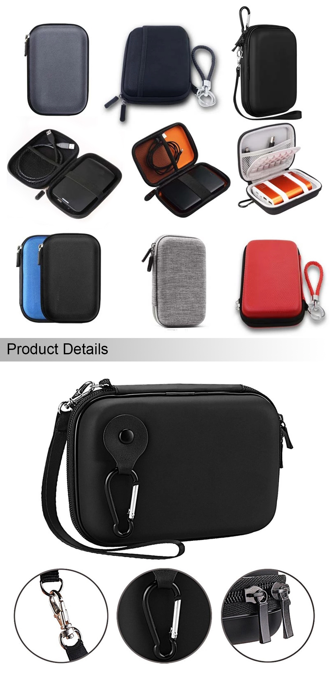 Portable EVA Hard Drive Case Protective Storage Bag for Electronics(图2)