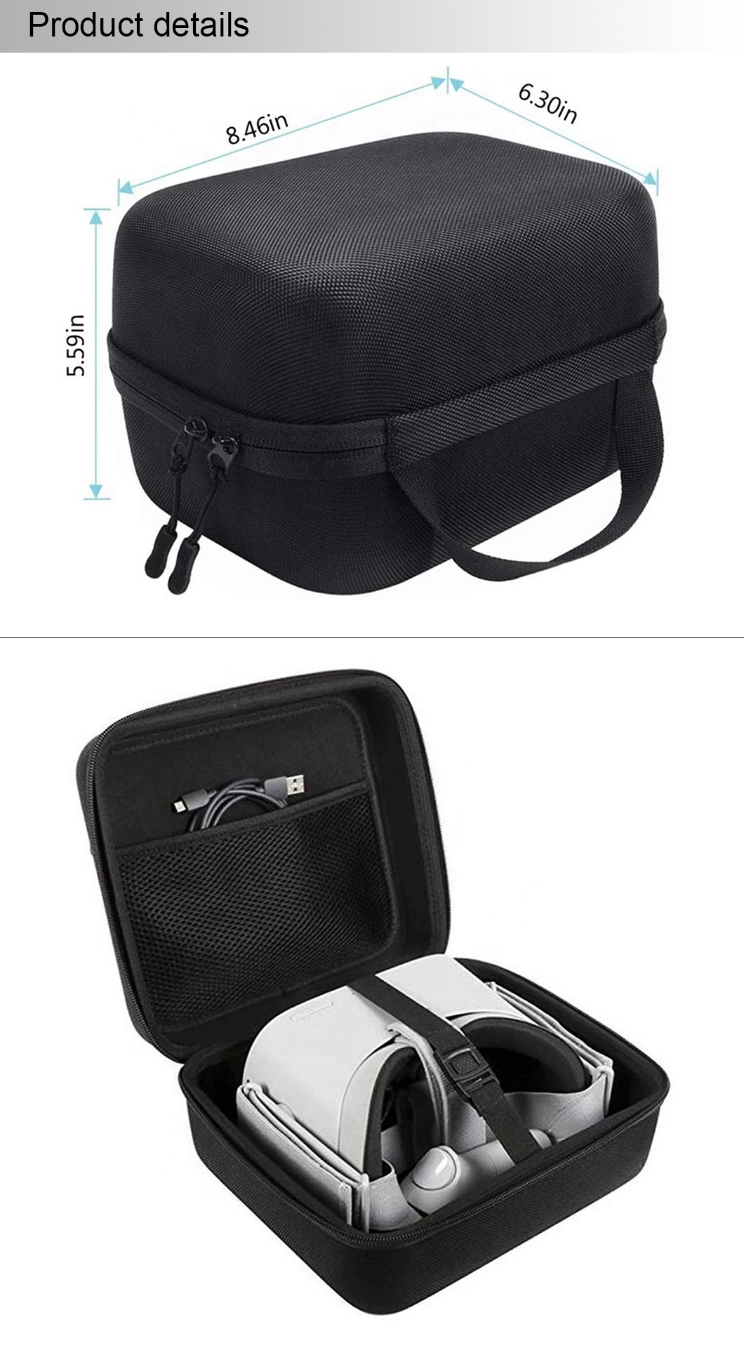 Hard EVA Case Protective Carry Bag Storage Box for VR Headset & Accessories(图1)