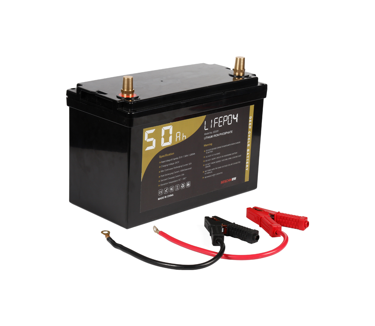 24V 50Ah Lithium Ion Battery LiFePO4 Deep Cycle Camping RV Solar  