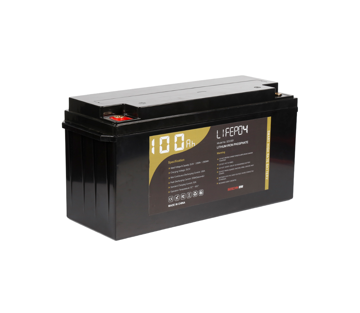 24V 100Ah Lithium Ion Battery LiFePO4 High Rate Marine Truck Motor