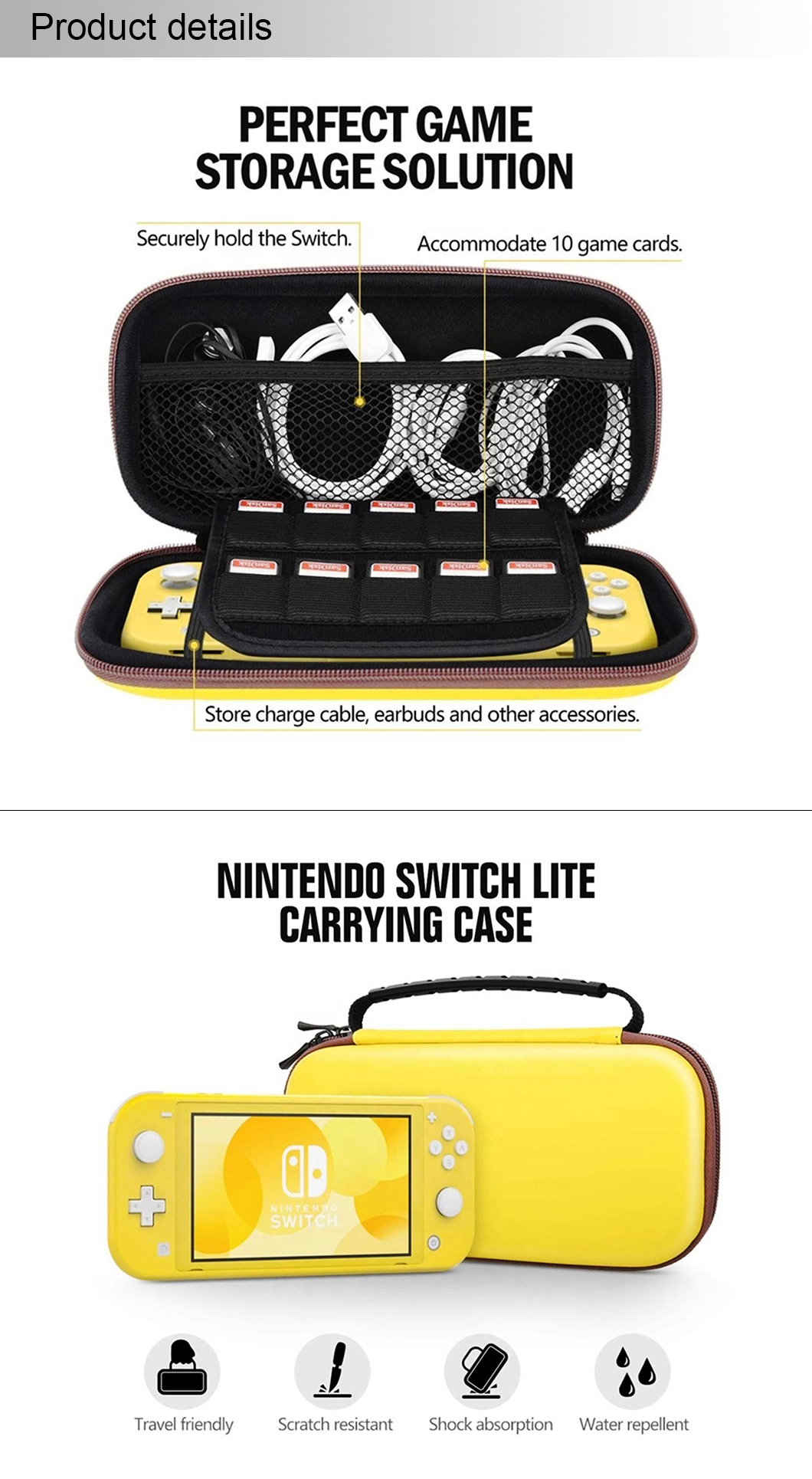 EVA Carry Case Protective Hard Portable Travel Shell for Nintendo Switch & Accessories(图1)