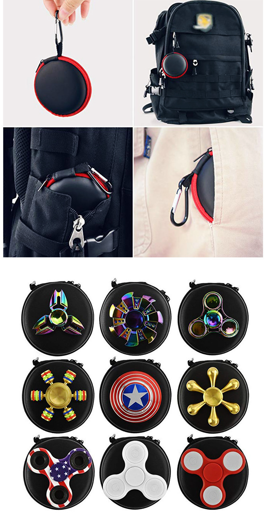 Portable EVA Hard Protective Carrying Case for Earphones, Fidget Spinner or Mini Parts(图4)