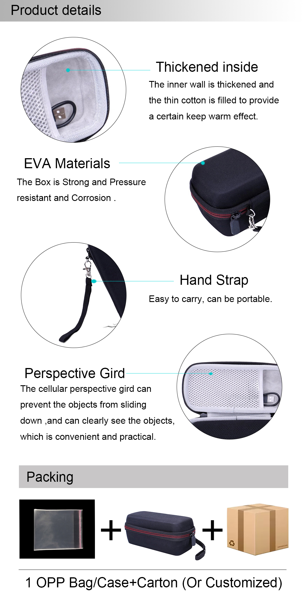 Lightweight Travel Case Hard EVA Case Waterproof Storage Box for JBL Speaker(图2)