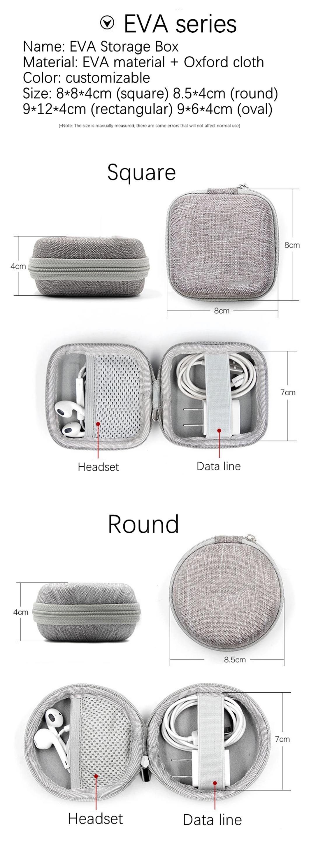 Storage EVA Case Travel Box for Earphone, Cable, Charger(图1)