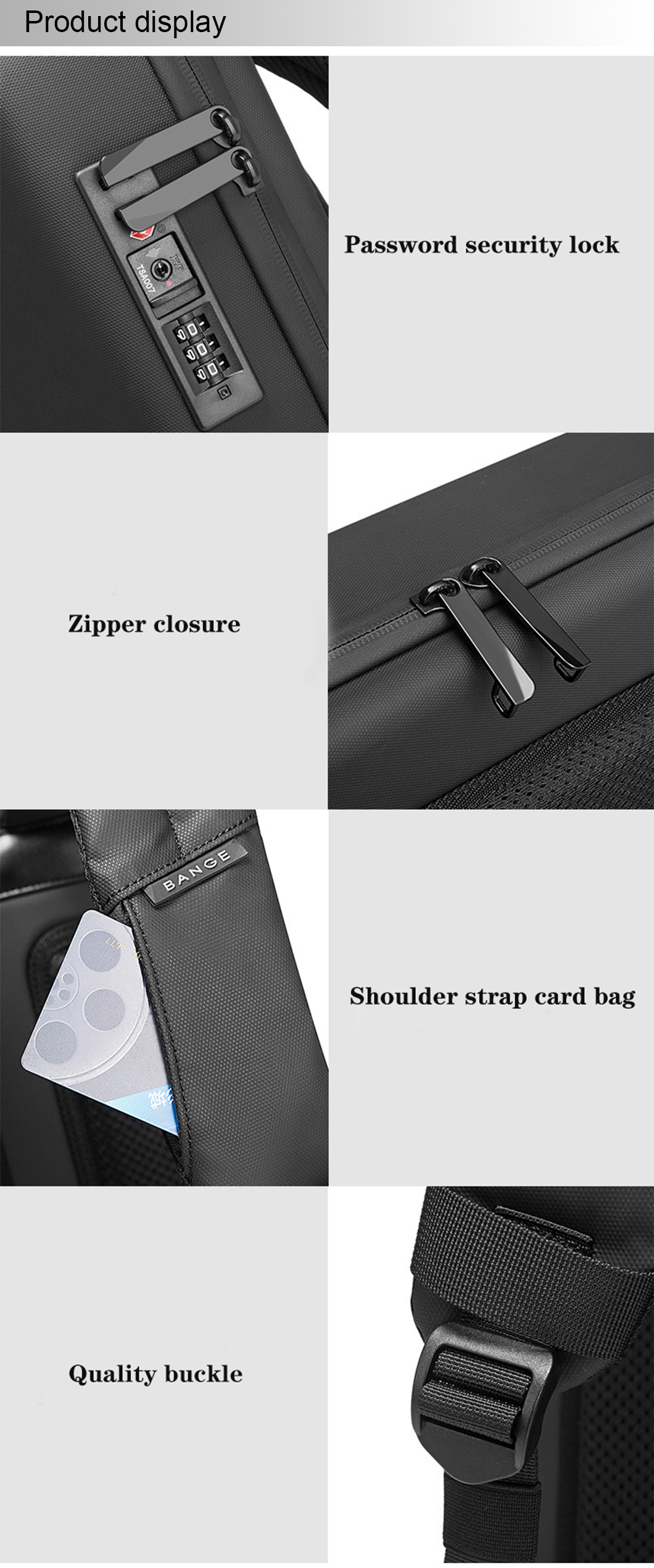 Anti-Theft Waterproof Backpack EVA Case Laptop Bag for Business Travel(图4)