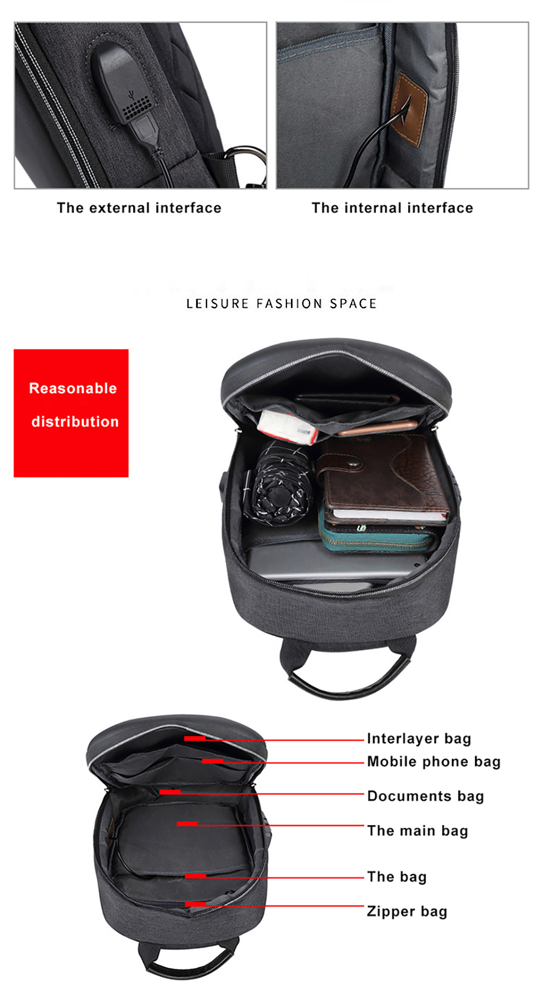 Anti-Theft Sling Chest Bag Waterproof Crossbody Travel Shoulder EVA Bag(图3)