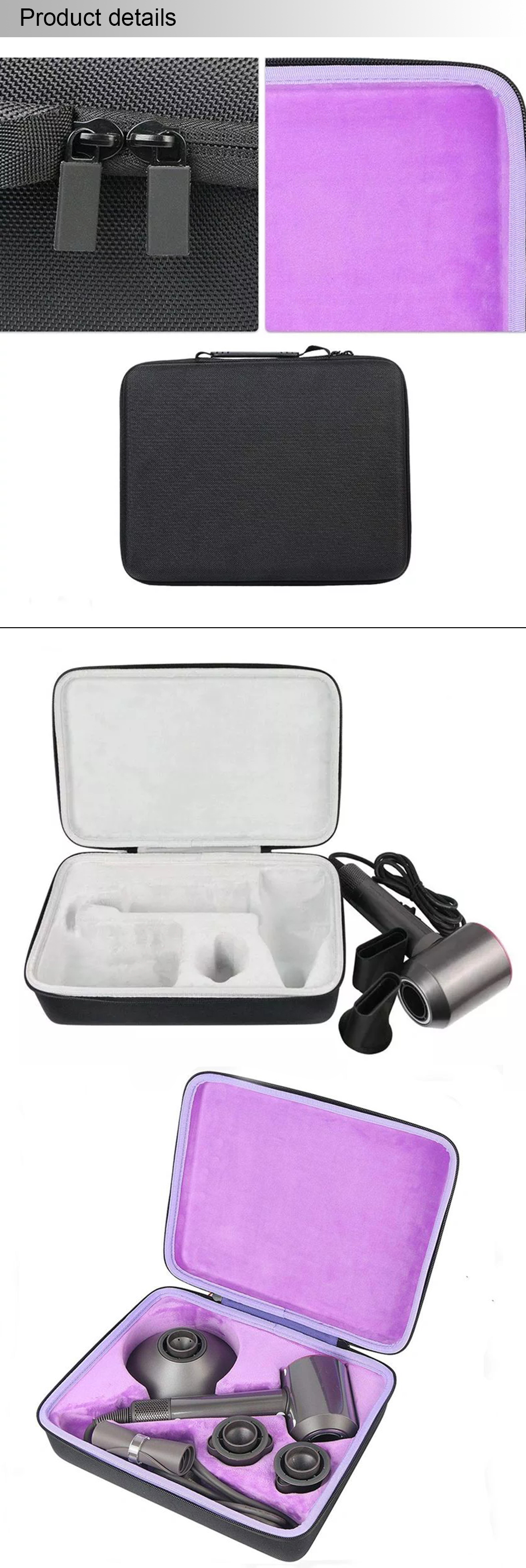Hard Travel Case Protective EVA Storage Box for Dyson Supersonic Hair Dryer & Accessories(图1)