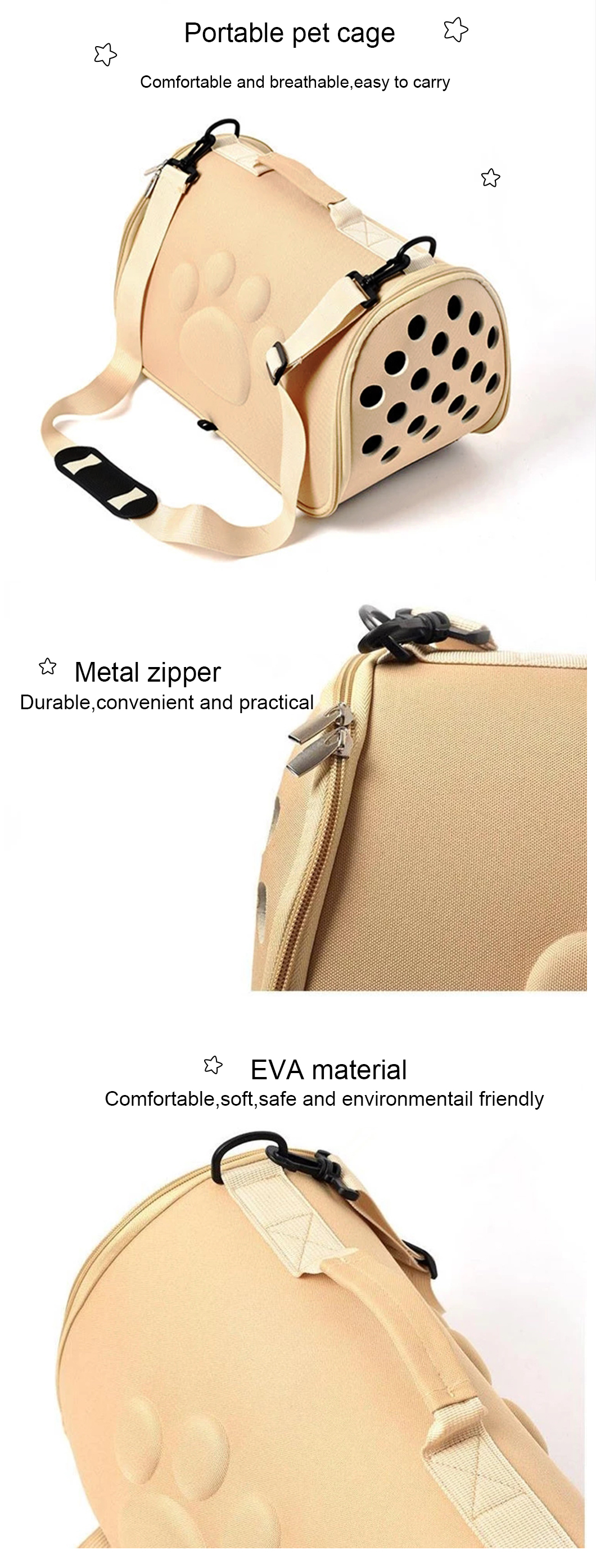 EVA Pet Carrier Travel Outdoor Portable Pet Breathable Tote Shoulder Bag(图3)