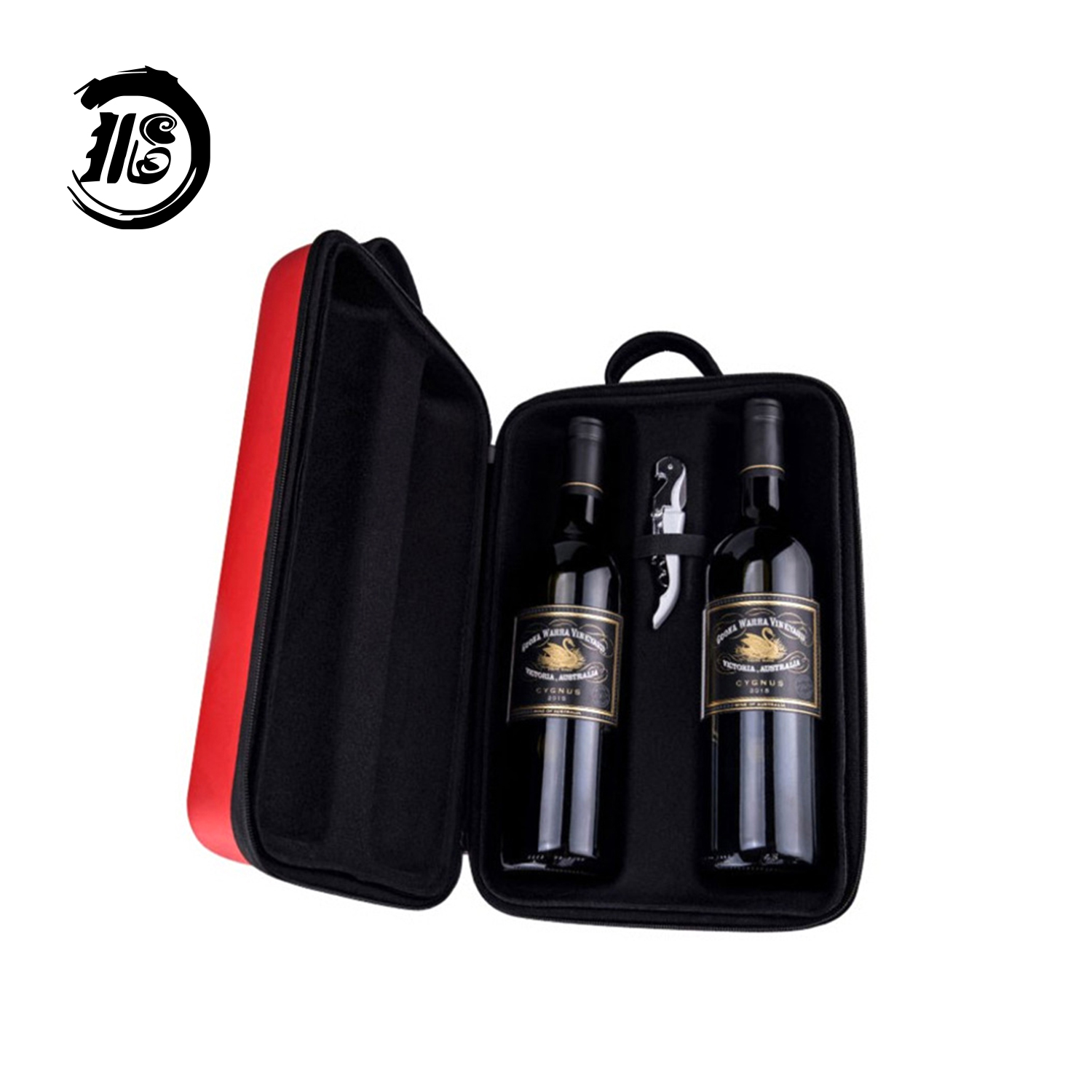 Portable EVA Protective Bag Carrying Case Wine Suitcase for Double Bottle of Wine
