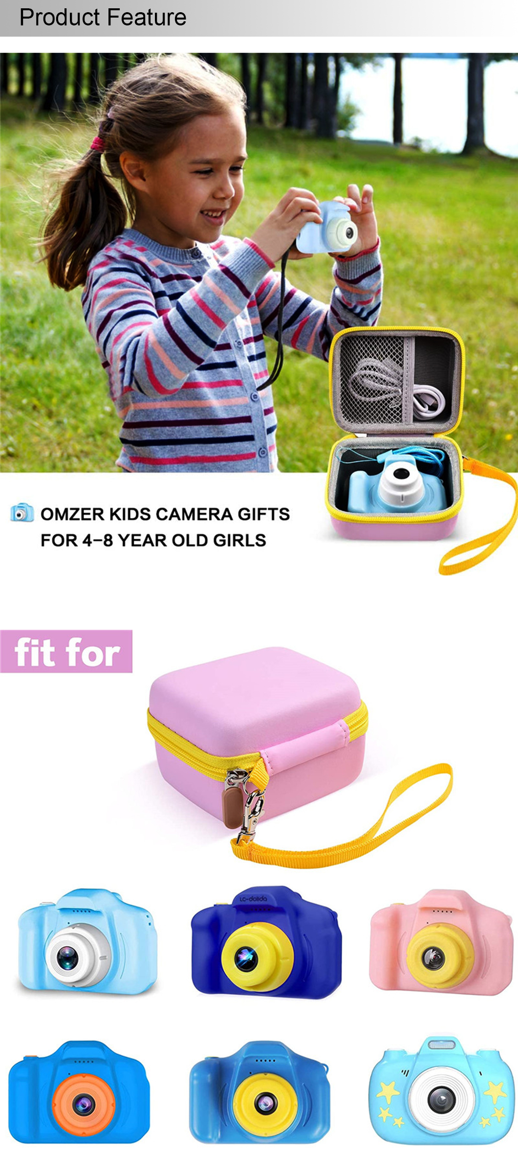 EVA Storage Bag Carrying Case Travel Bag for Kids Cameras(图2)