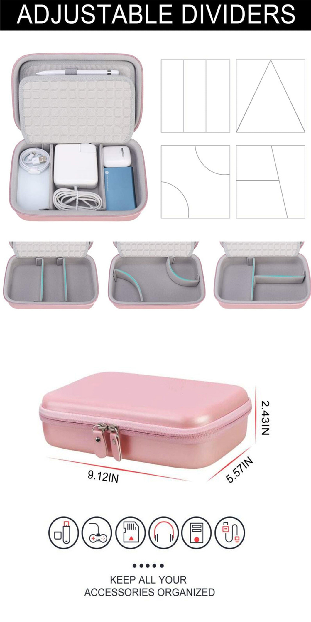 DIY Designed EVA Hardshell Travel Case Storage Carrying Case for MacBook Power Adapter and accessori(图2)