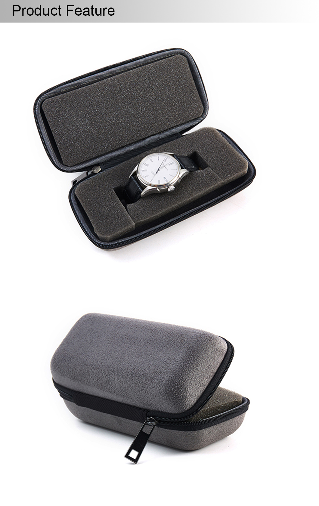 Luxury Travel Watch EVA Case, Waterproof Shockproof EVA Watch Zipper Case(图2)